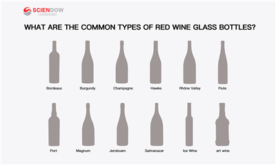 Aké sú bežné typy sklenených fliaš na červené víno?